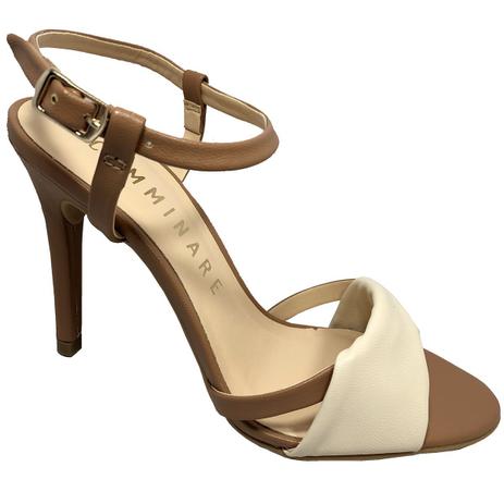 sandalia marrom salto fino