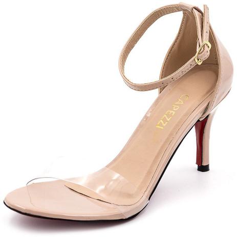 sandalia nude com transparencia