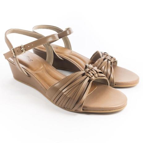 Sandália Usaflex Salto Anabela Caramelo - Sandália Feminina - Magazine Luiza