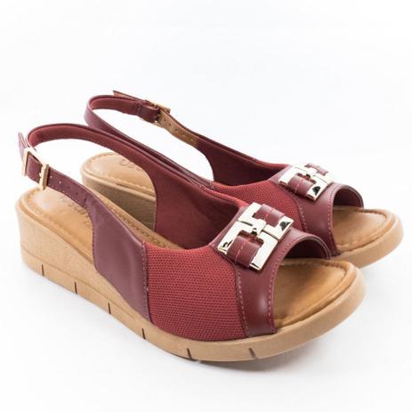 Sandália Usaflex Salto Anabela Vermelho Rubi - Sandália Feminina - Magazine  Luiza