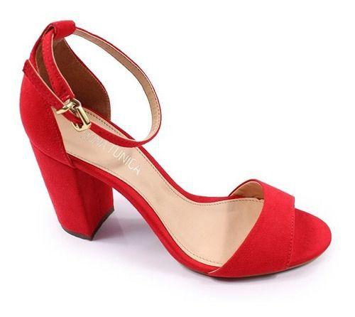 sandalia vermelha tira