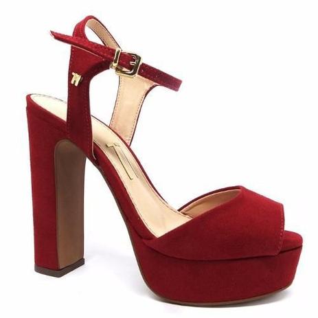 sandalia camurça vermelha