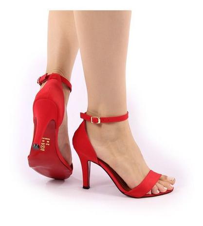 sandalia camurça vermelha