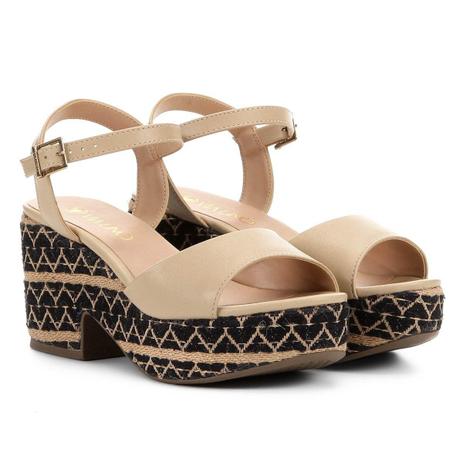 Sandália Via Uno Flatform Corda Feminina Menor preço em Sandália Via Uno Flatform Corda Feminina