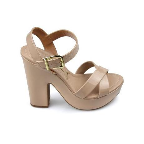 sandália vizzano verniz bege