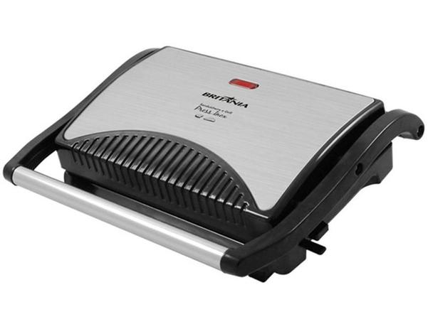 Sanduicheira e Grill Britânia Press, Inox, Placas Duo, 110V - Britania Menor preço em Sanduicheira e Grill Britânia Press, Inox, Placas Duo, 110V - Britania