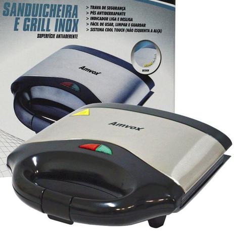 Sanduicheira e Grill Elétrica 110V 750W Dupla Antiaderente Amvox AMS 500 Inox é boa?