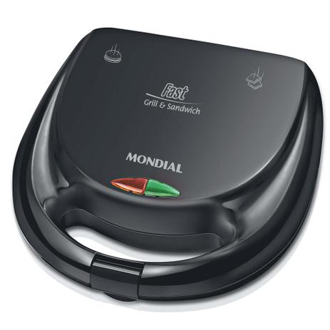 Sanduicheira Fast Grill e Sandwich Mondial S-12 com 750W de Potência - Preta Menor preço em Sanduicheira Fast Grill e Sandwich Mondial S-12 com 750W de Potência - Preta