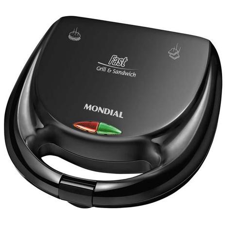 Sanduicheira Fast Grill e Sandwich S-12 750W Preto - MONDIAL Menor preço em Sanduicheira Fast Grill e Sandwich S-12 750W Preto - MONDIAL