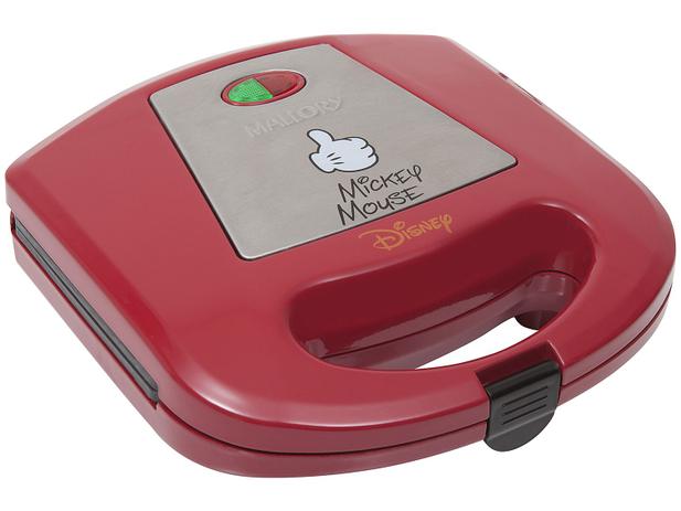 Sanduicheira/Grill Mallory Cozinha Mickey Mouse - 750W Antiaderente Vermelha
