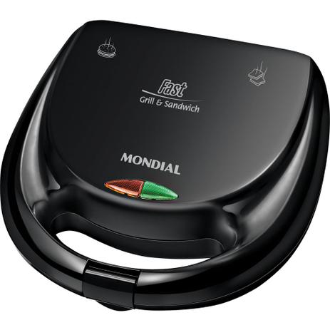 Sanduicheira Mondial Fast Grill e Sandwich S-12, 750W, 220V - Preta Menor preço em Sanduicheira Mondial Fast Grill e Sandwich S-12, 750W, 220V - Preta