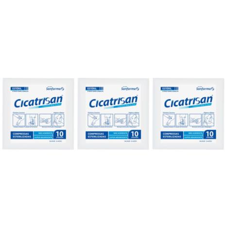 Sanfarma Cicatrisan Compressa Gaze Não Aderente Estéril 10x3 (Kit C/03) Menor preço em Sanfarma Cicatrisan Compressa Gaze Não Aderente Estéril 10x3 (Kit C/03)