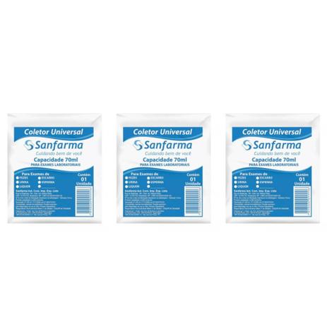 Sanfarma Estéril Coletor Universal Saquinho 70ml C/1 (Kit C/03) Menor preço em Sanfarma Estéril Coletor Universal Saquinho 70ml C/1 (Kit C/03)