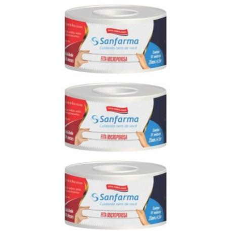 Sanfarma Hipoalergênica Fita Microporosa 25x4,5 (Kit C/03) Menor preço em Sanfarma Hipoalergênica Fita Microporosa 25x4,5 (Kit C/03)