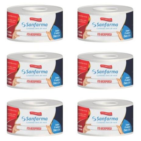 Sanfarma Hipoalergênica Fita Microporosa 25x4,5 (Kit C/06) Menor preço em Sanfarma Hipoalergênica Fita Microporosa 25x4,5 (Kit C/06)