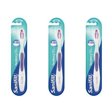 Sanifill Tendency Escova Dental Macia (Kit C/03) Menor preço em Sanifill Tendency Escova Dental Macia (Kit C/03)