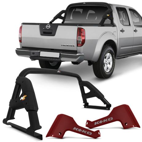 Santo Antônio Nissan Frontier CD 2008 a 2015 Preto com Par Sobrecapas Vermelho Flame - Keko Menor preço em Santo Antônio Nissan Frontier CD 2008 a 2015 Preto com Par Sobrecapas Vermelho Flame - Keko