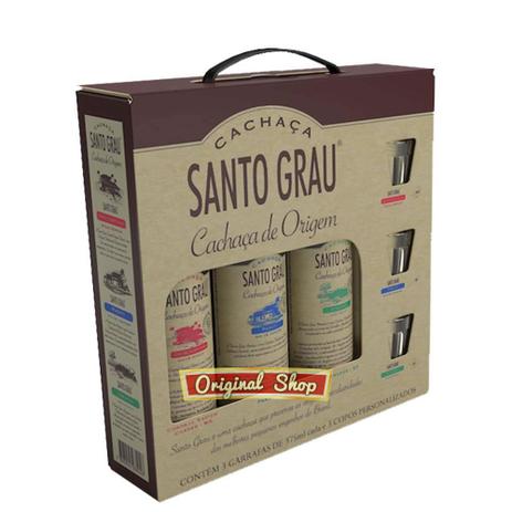 Santo Grau kit 3 garrafas e 3 copinhos Menor preço em Santo Grau kit 3 garrafas e 3 copinhos