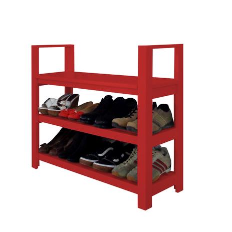 Sapateira Banco com Braço de Piso para Closets e Quartos 8 Pares Sapatos - Vermelho Laca - Formalivre Menor preço em Sapateira Banco com Braço de Piso para Closets e Quartos 8 Pares Sapatos - Vermelho Laca - Formalivre