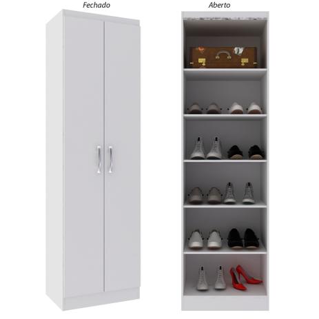 Sapateira Multiuso Ibiza 2 Portas e 4 Prateleiras Branco - Doripel Menor preço em Sapateira Multiuso Ibiza 2 Portas e 4 Prateleiras Branco - Doripel