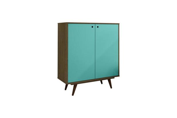 Sapateira Retro Rustik Carvalho e Turquesa - Olivar móveis é boa?