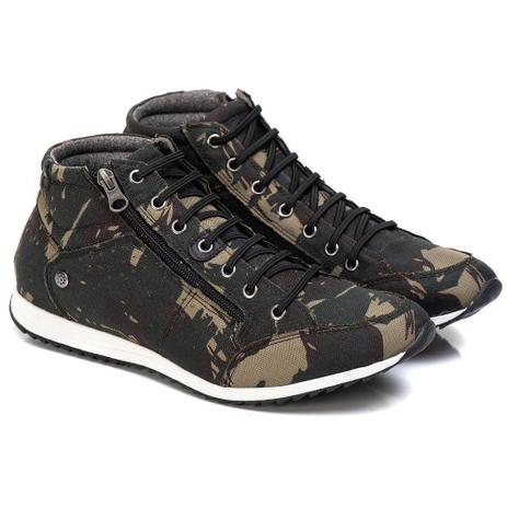 Sapatênis Abotinado Masculino De Couro Camuflado. - LA.SAINZA - Sapatênis  Masculino - Magazine Luiza