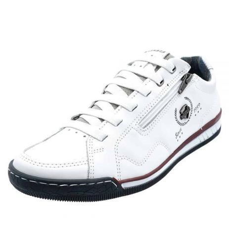Sapatênis Branco Casual Masculino Pegada Em Couro - Sapatênis Masculino -  Magazine Luiza