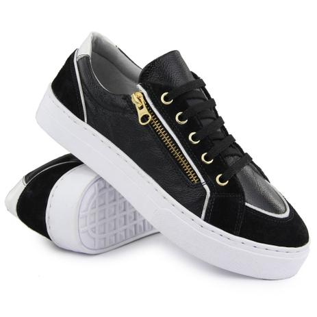 Sapatênis Casual Masculino Na Cor Preta | FRAN MIX