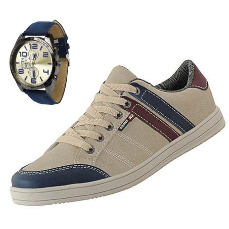 Sapatênis Casual Masculino Lançamento Exclusivo Sapatofran + Relógio - Cr shoes - Sapatênis Masculino - Magazine Luiza