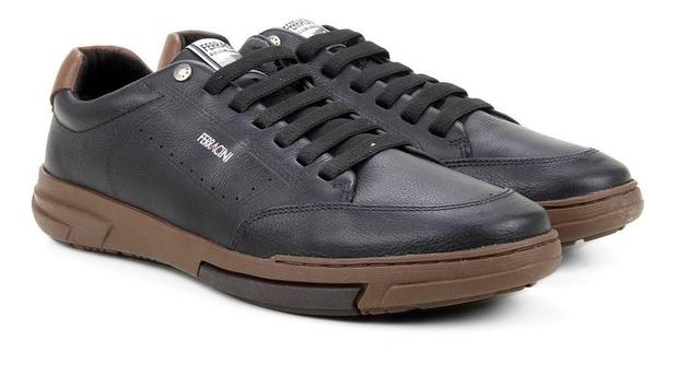 sapatenis couro preto