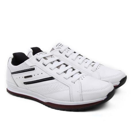 sapatênis couro pegada perfuros masculino