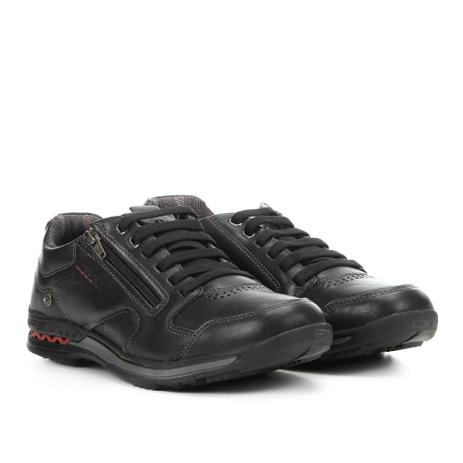 sapatênis couro pegada zíper masculino