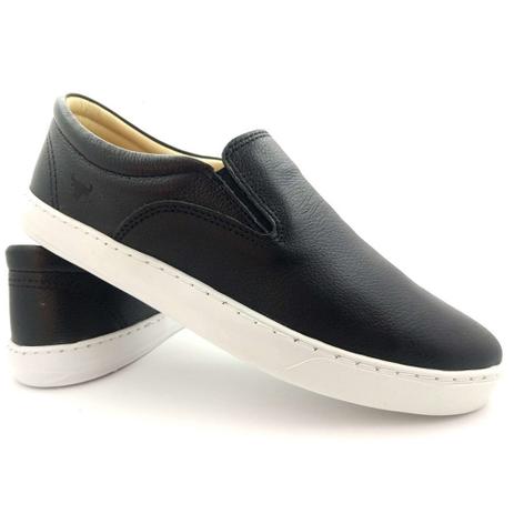 Sapatênis Iate Slip On Masculino Preto Floater De Couro 38 - West Bulls Menor preço em Sapatênis Iate Slip On Masculino Preto Floater De Couro 38 - West Bulls