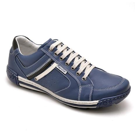 Sapatênis Masculino Casual Linha Conforto Cano Curto Azul Couro - Ranster -  Calçados Masculinos - Magazine Luiza