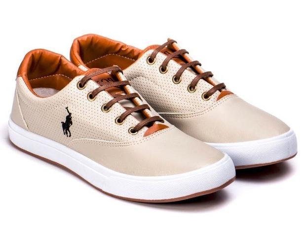 sapatenis polo bege