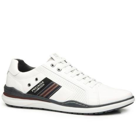 Sapatênis Pegada Masculino em Couro Branco 119104-01 - Sapatênis Masculino  - Magazine Luiza