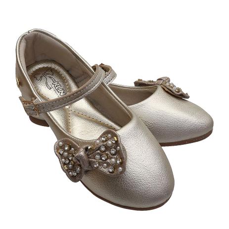 Sapatilha Infantil Klin Princesa Baby Dourado Menor preço em Sapatilha Infantil Klin Princesa Baby Dourado