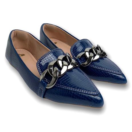 Sapatilha Mocassim Feminino Bico Fino Snake com Corrente - Monare - Mocassim  Feminino - Magazine Luiza