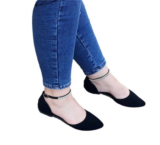 Sapatilha Salomé Bico Fino Feminina Rasteirinha Rasteira Flat Social Strass  Preta - Diva Sapatilhas - Sapatilha Feminina - Magazine Luiza