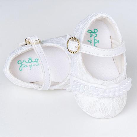 sapato branco bebe batizado feminino