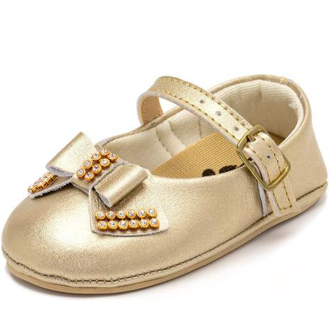 Sapatinho Bebê Menina Sapatilha Dourada Com Strass - Baby Way - Sapatinho  de Bebê - Magazine Luiza