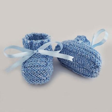 Sapatinho De Bebê Azul Feito A Mão Em Tricô 0 A 3 Meses Lã - NIELA SHOP -  Sapatinho de Bebê - Magazine Luiza