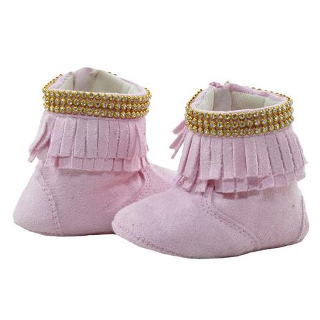 Sapatinho de Bebê Bicho de Pé - Bota Feminina Com Franja e Strass - Camurça  Sintética - Rosa Bebê - Bicho de Pé Baby - Bota para Bebês - Magazine Luiza