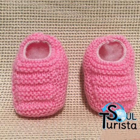 Sapatinho de Bebê de Tricô Rosa - 0 a 3 meses - Soul Turista - Sapatinho de  Bebê - Magazine Luiza