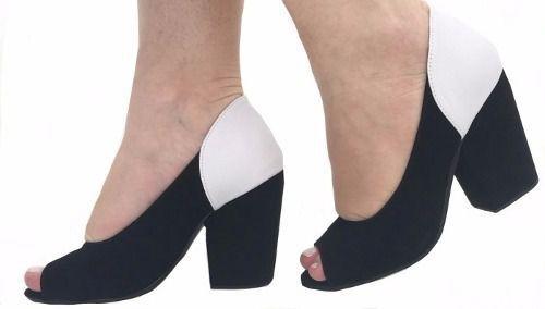 sapato peep toe branco