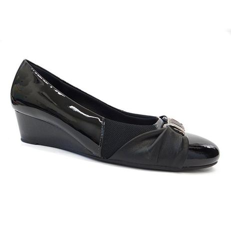 sapato anabela usaflex preto