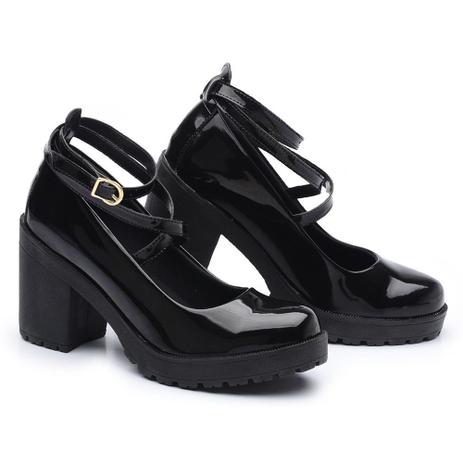 Sapato Boneca Casual em Verniz Impermanence com Tiras e Salto Alto - Sapato  Casual Feminino - Magazine Luiza