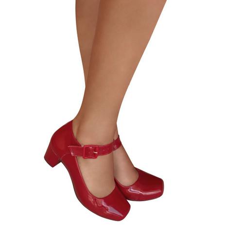 sapato verniz feminino vermelho