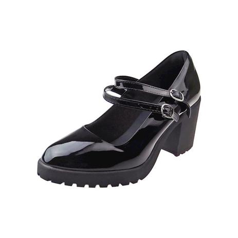 sapato boneca preto verniz