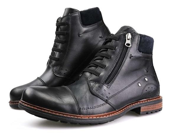 Sapato Botina Botinha Bota Coturno Adventure Casual Couro Preto - Dl Shoes - Coturno Masculino - Magazine Luiza